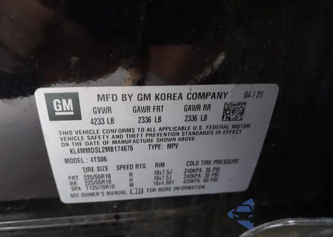 2021 Buick Encore Gx Fwd Select from USA, damaged, VIN KL4MMDSL2MB174676
